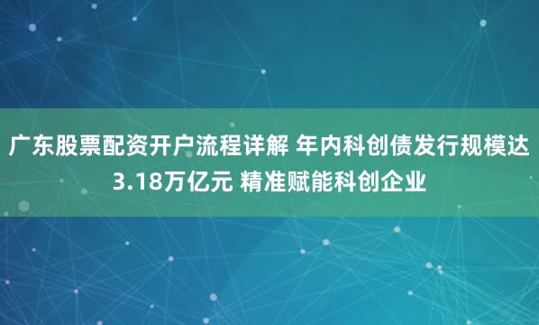 广东股票配资开户流程详解 年内科创债发行规模达3.18万亿元 精准赋能科创企业